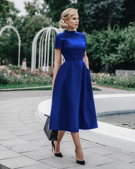 Royal Blue Tea Length Homecoming Dress cg2817 – classygown