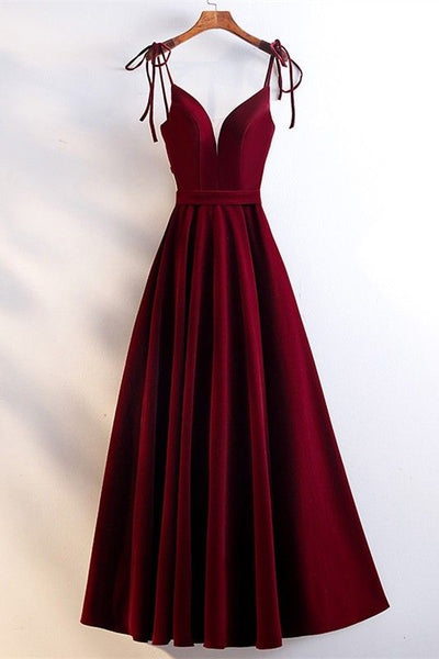 red velvet strap dress