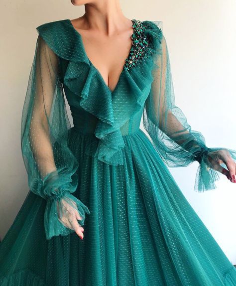 long sleeve hunter green dress