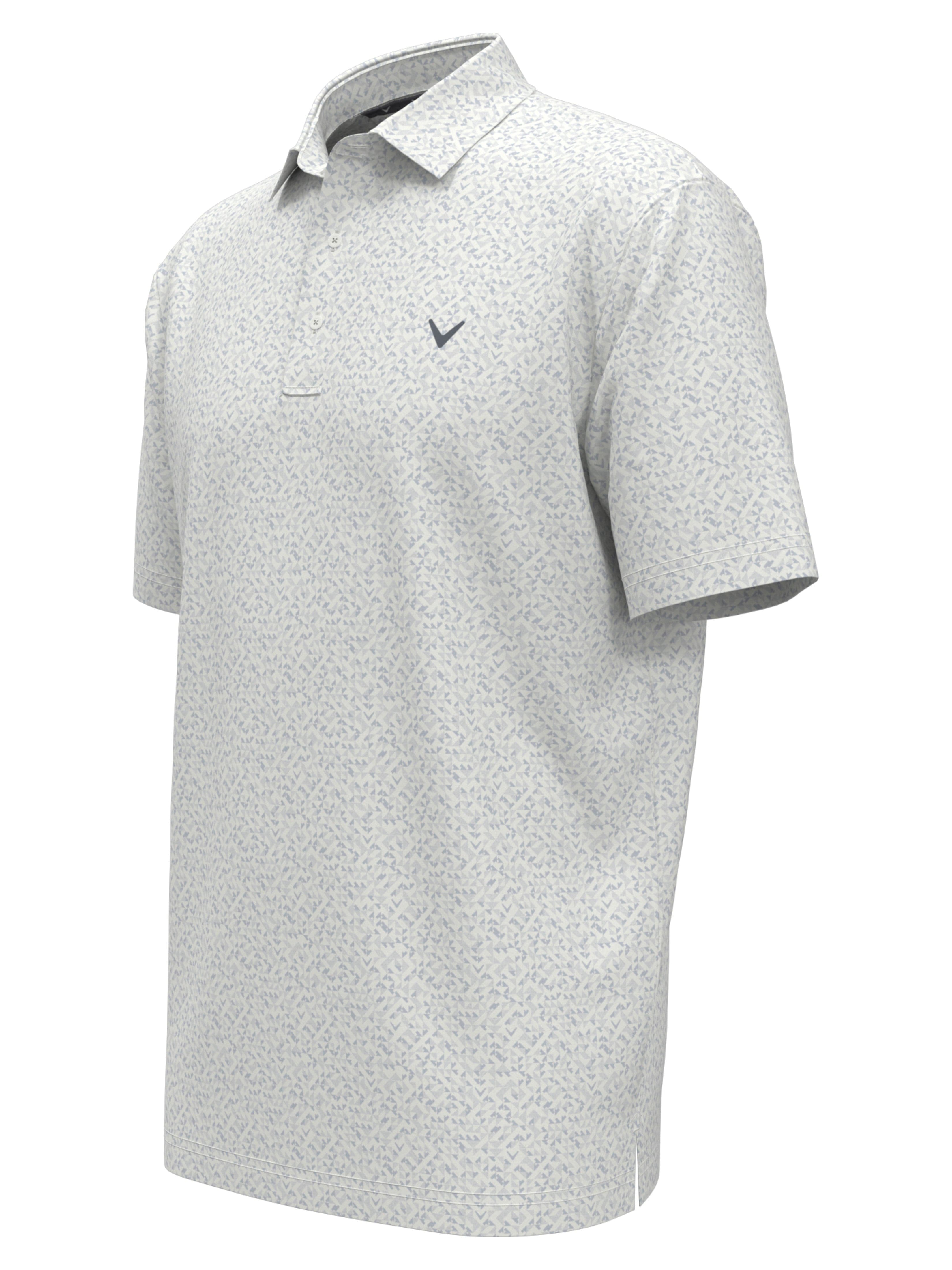 Mens Linear Chevron Print Golf Polo