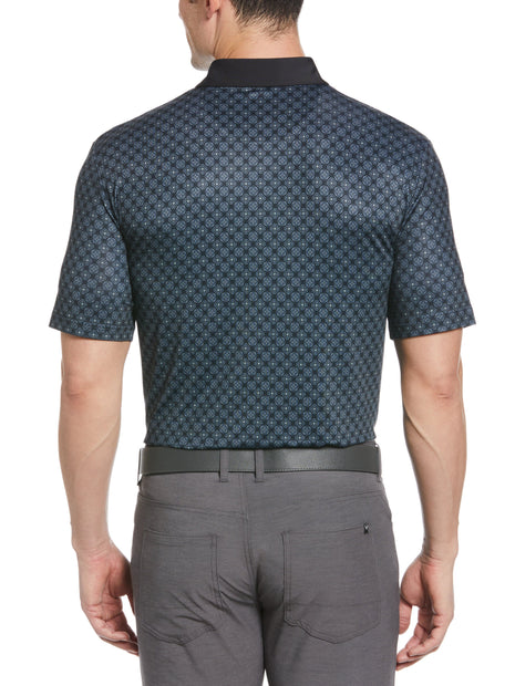Louis Vuitton Damier Logo Print Short Sleeve Polo Shirt in Blue