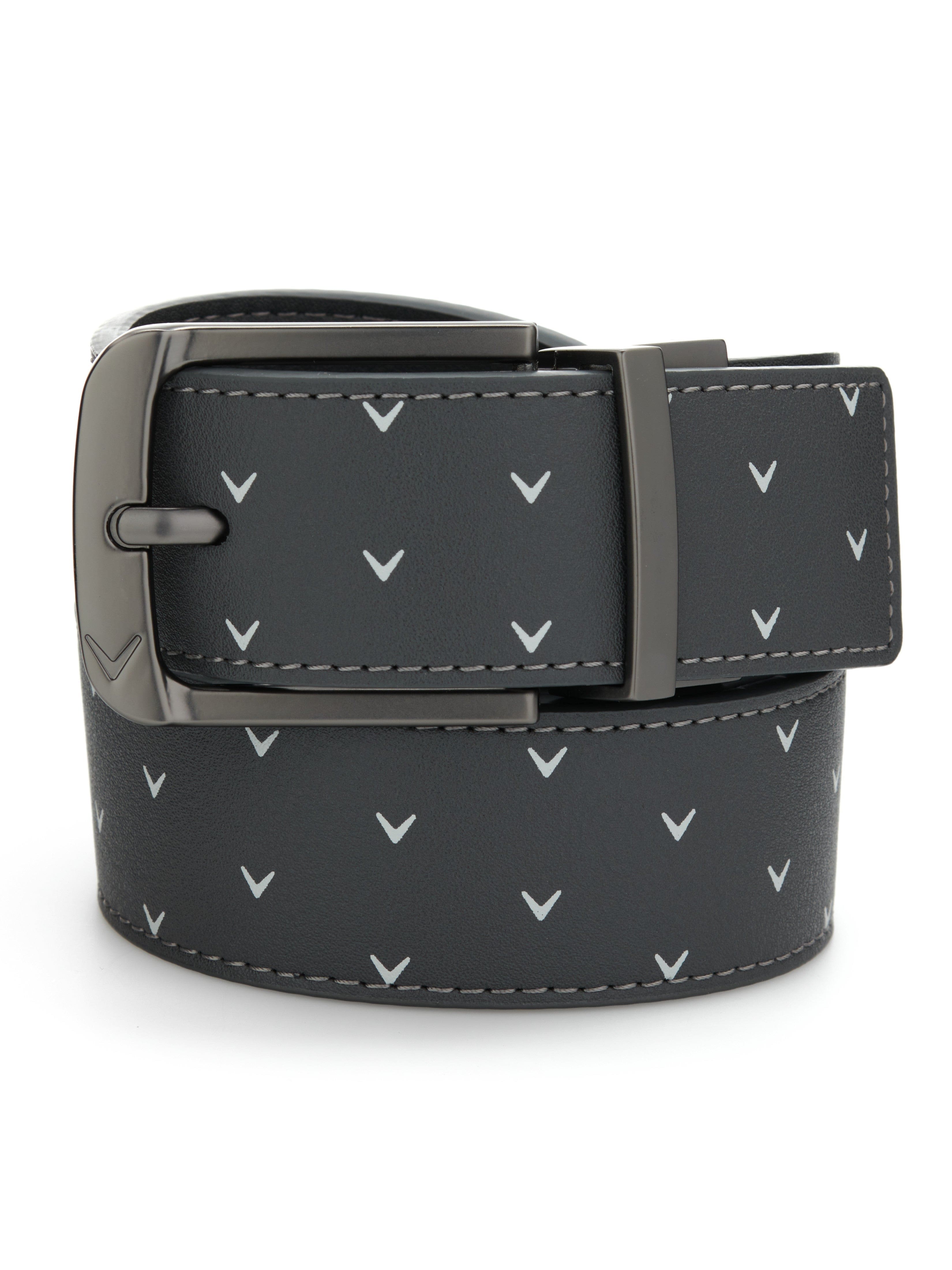 Louis Vuitton Black Leather Men's Belt, silver tone buckle (B grade)