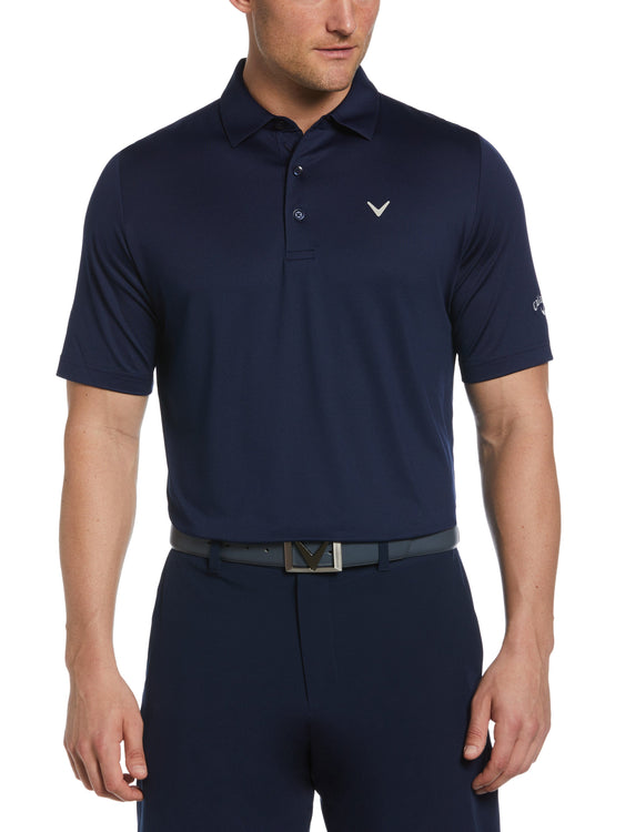 Buy the Mens Blue Spread Collar Short Sleeve Golf Polo Shirt Size