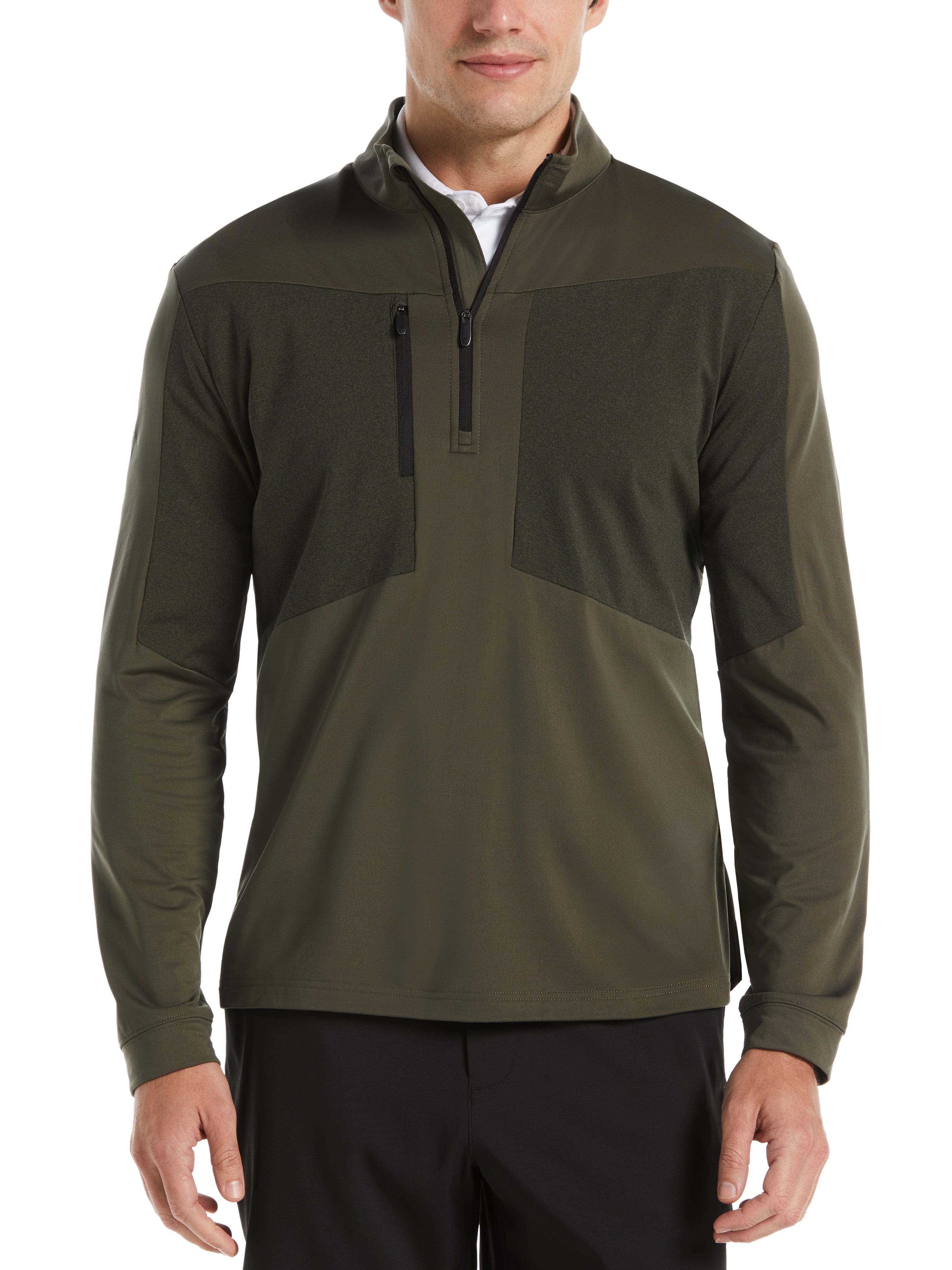 RYRJJ Men's Quarter Zip Pullover Fleece Lined Long Sleeve Lightweight  Thermal Henley Shirts Stand Collar Comfy Golf Running Sweatshirts(Navy,3XL)  