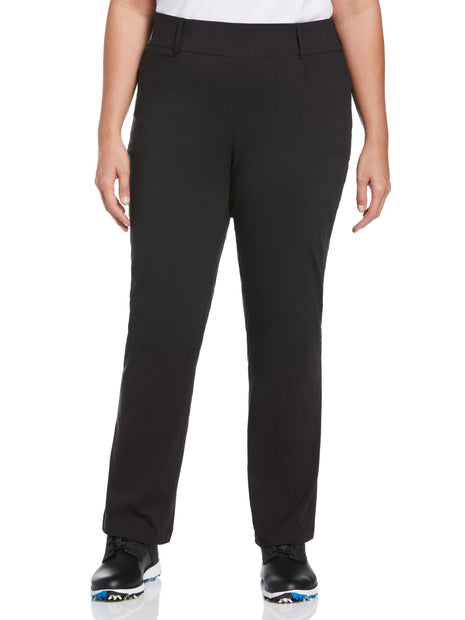 Womens Plus Pull-On Stretch Tech Flat Front Golf Pant