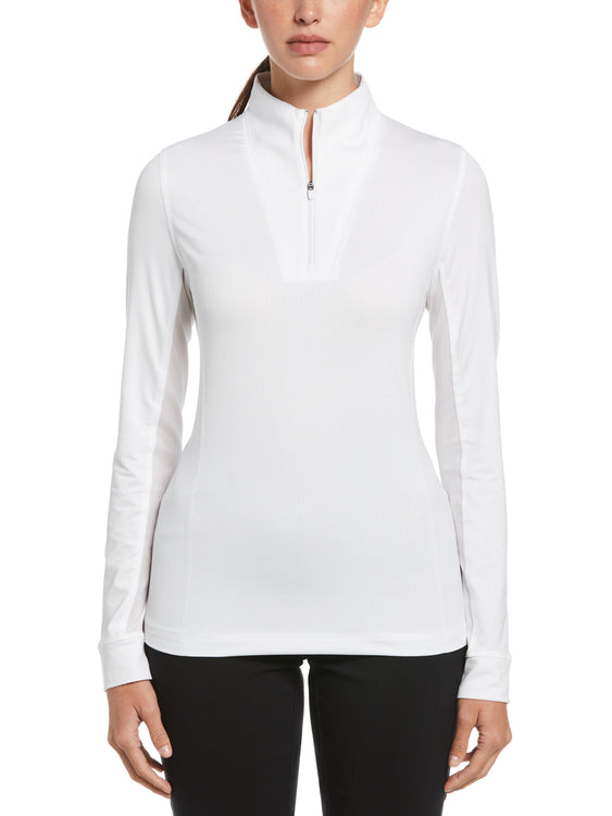 CALIA Women's Seamless Long Sleeve 1/4 Zip Golf Shirt