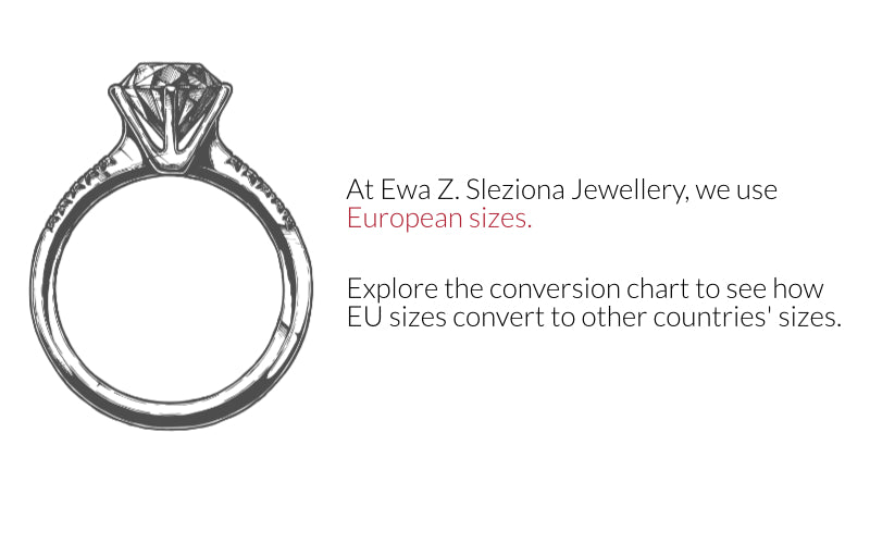 Ring sizes uses at Ewa Z. Sleziona Jewellery