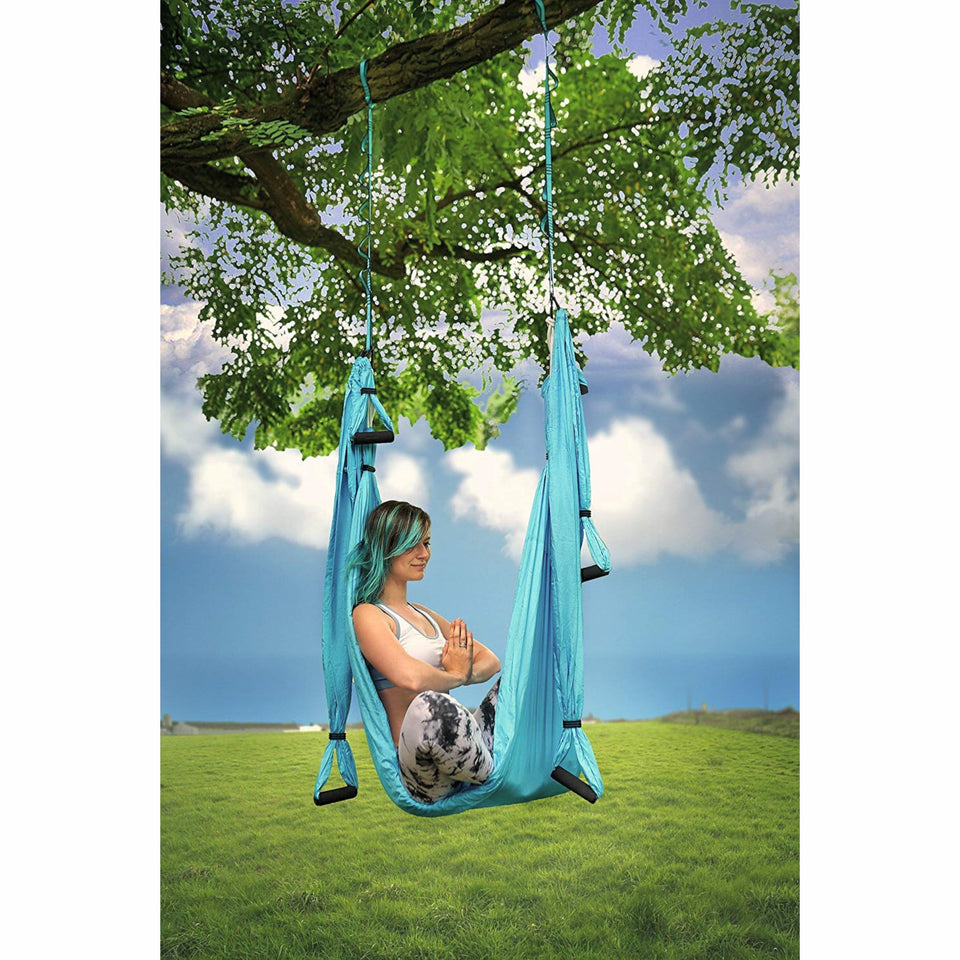 Aerial Yoga Hammock 6 Handles Strap Home Gym Hanging Belt Swing Anti Gravity Aerial Traction Device