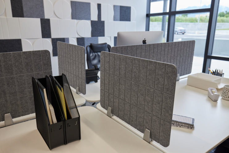 grey desk partition