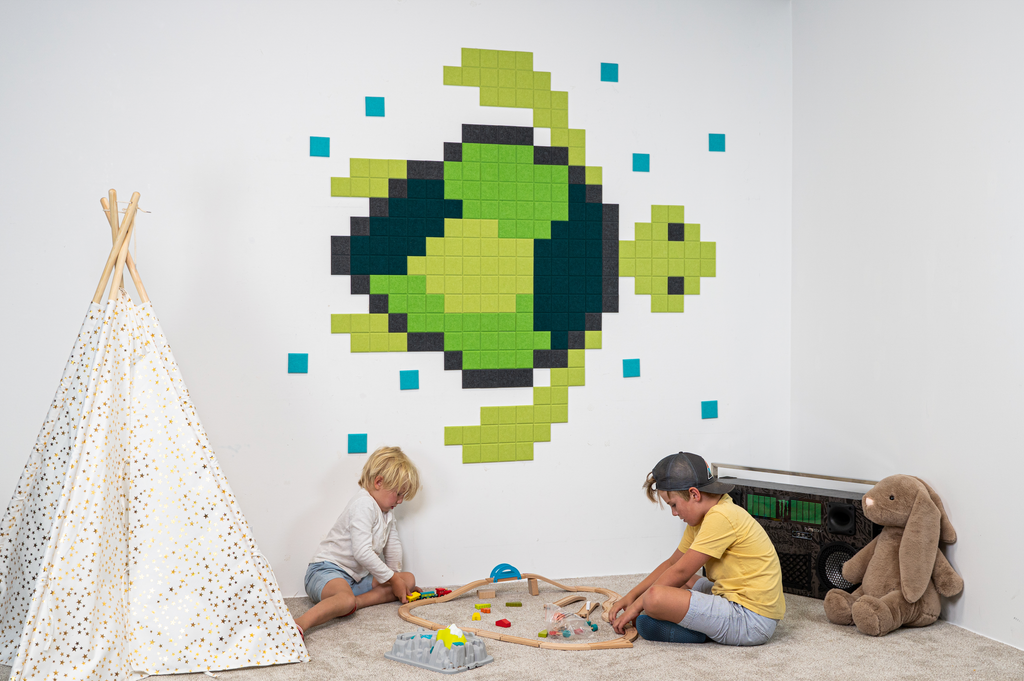 Create fun, custom pixel art for your child's playroom with Felt Right tiles