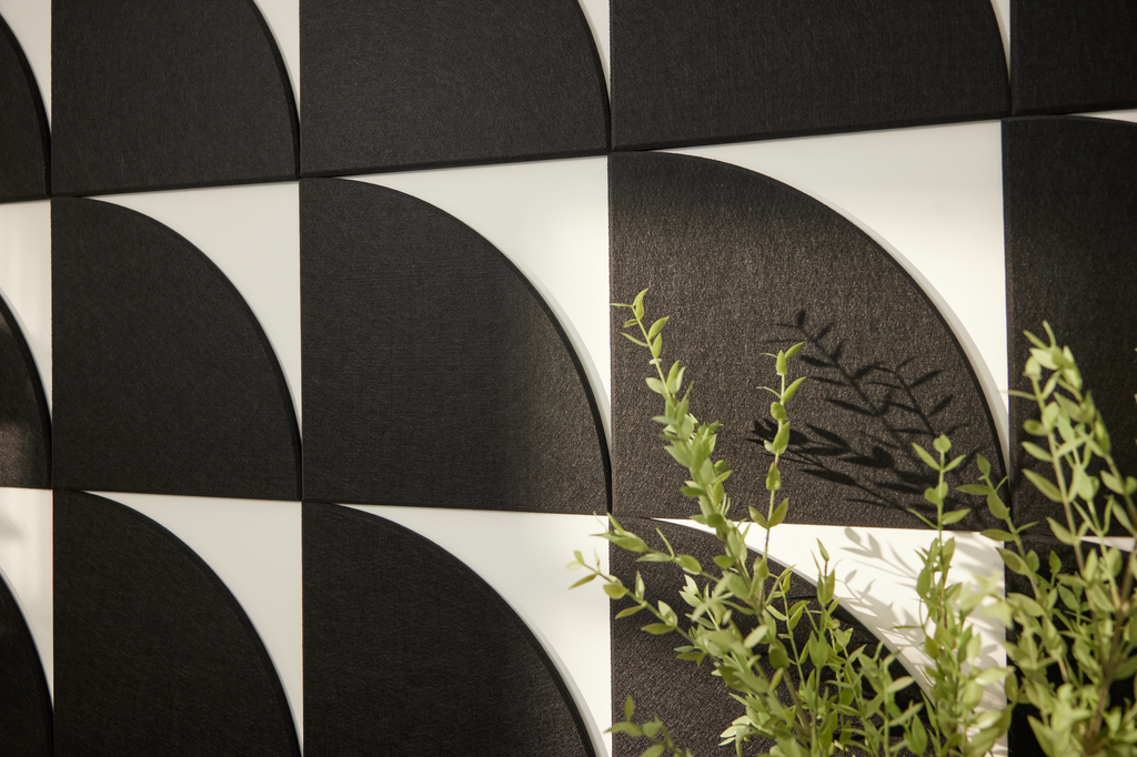 Black curved Acoustic Wall Panels from Felt Right