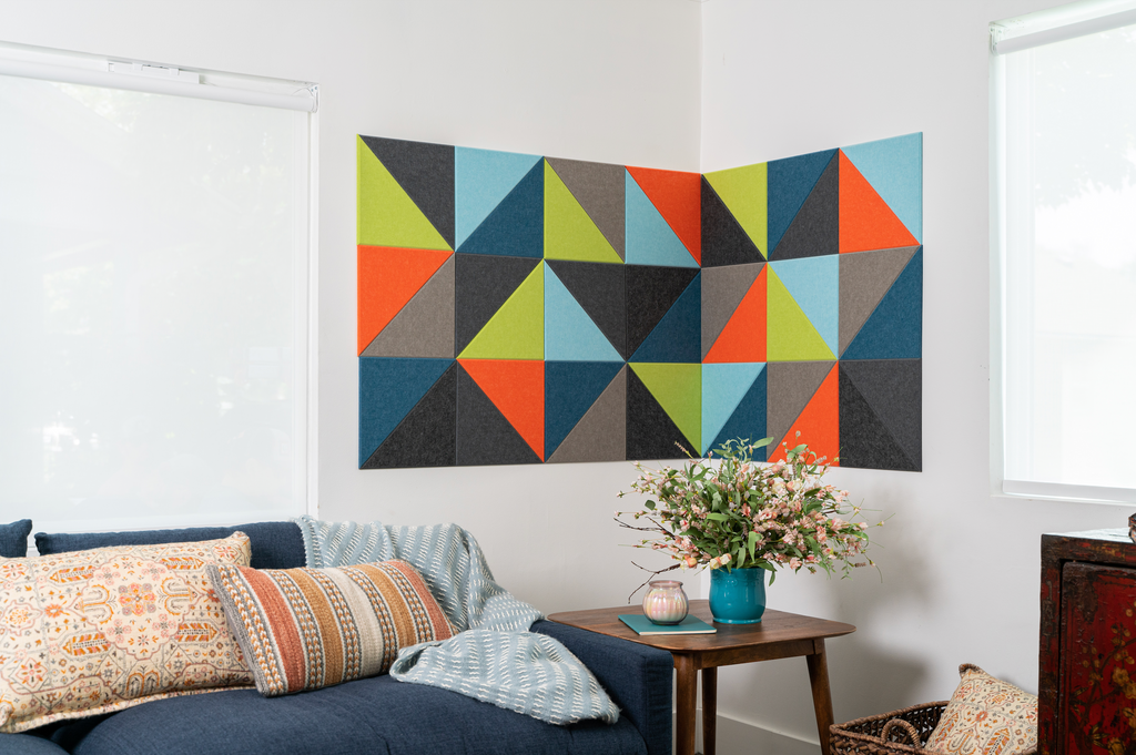 Colorful Felt Right design made from triangles.