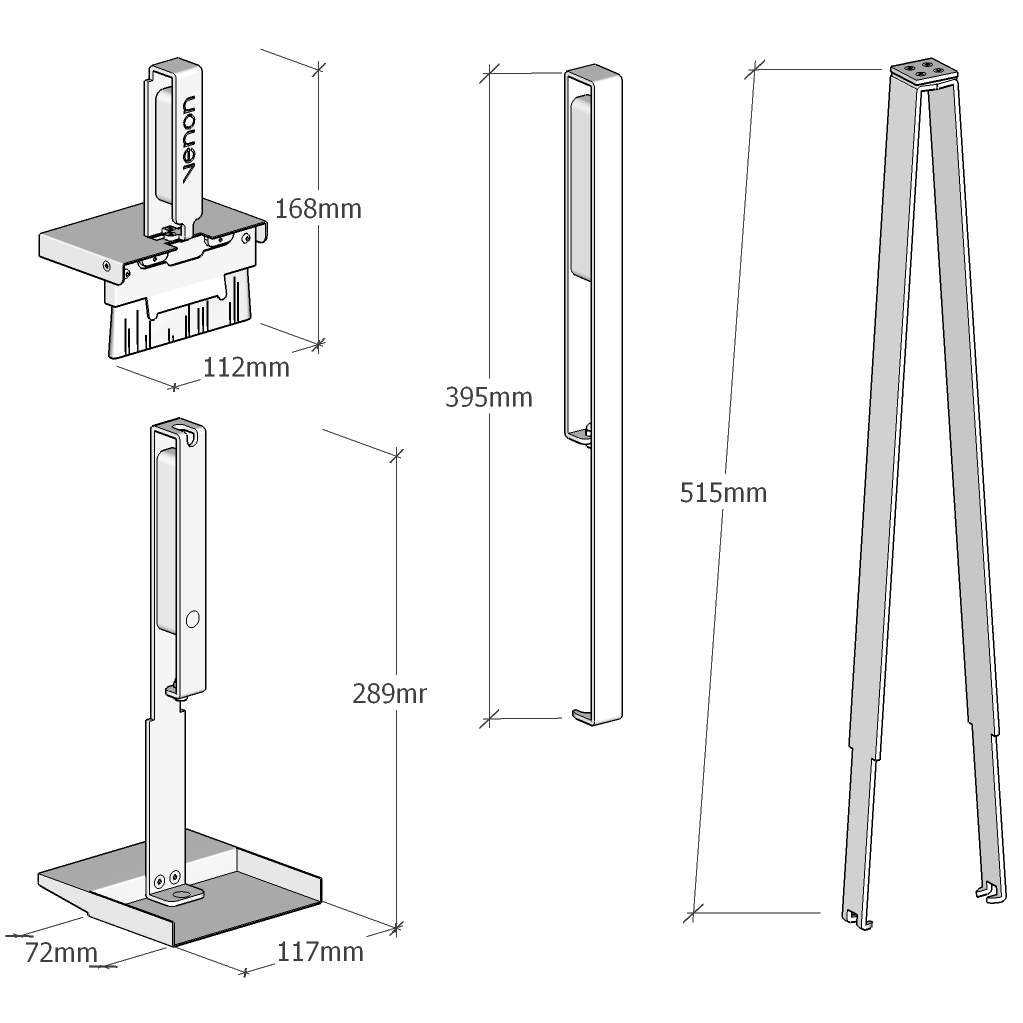 measurements of the fireplace tools