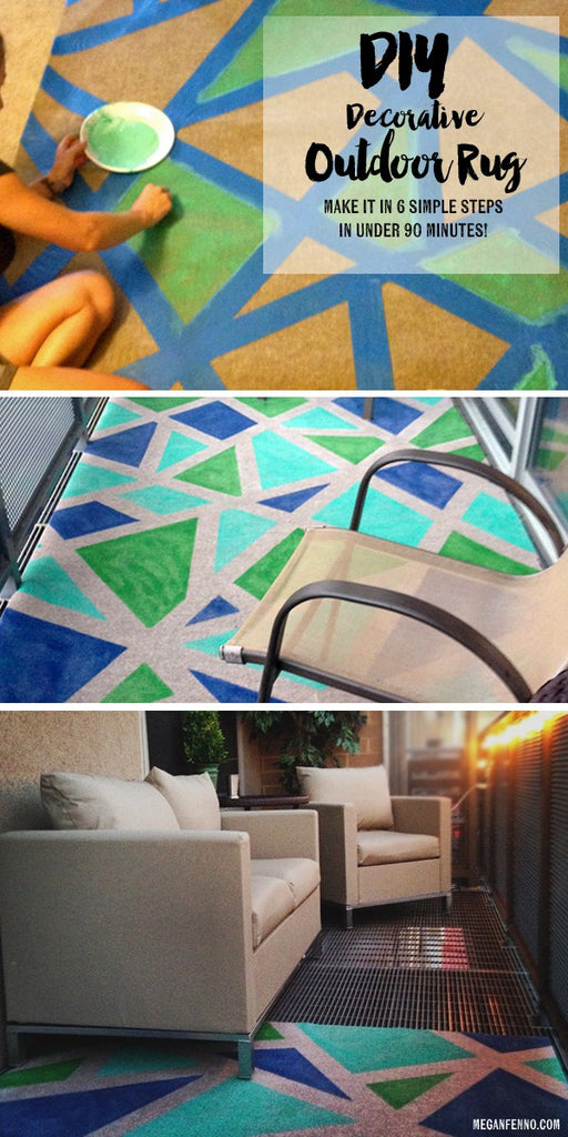 DIY: A COLORFUL OUTDOOR RUG MADE IN 90 MINUTES | As seen on BuzzFeed | Megan Fenno 