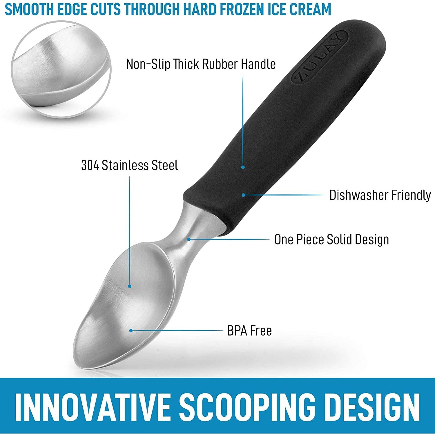 Zulay Kitchen Cookie Dough & Ice Cream Scooper - 6.4 tbsp, 1 - Kroger