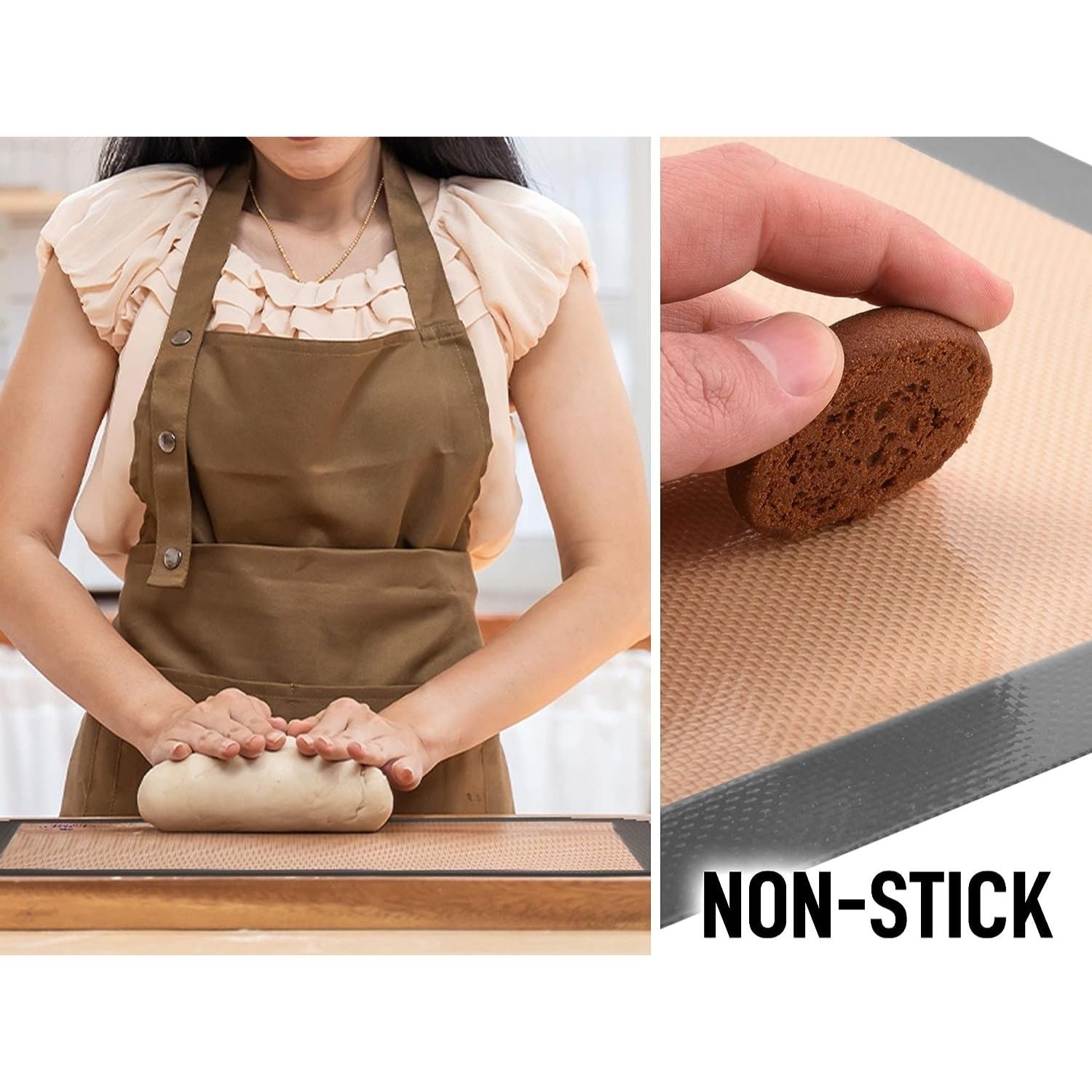 U-Taste 500ºF Heat Resistant Macaron Silicone Baking Mat, Non