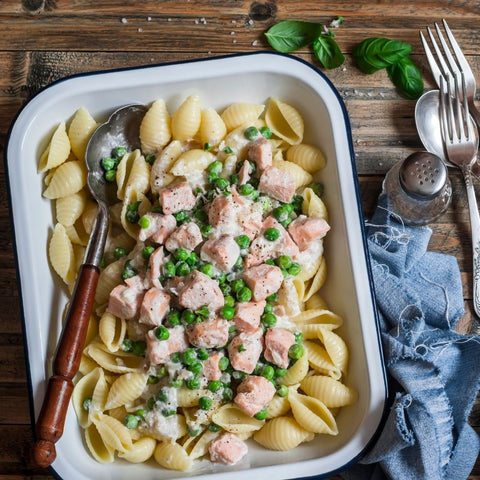 Easy Pasta With Salmon And Peas Recipe