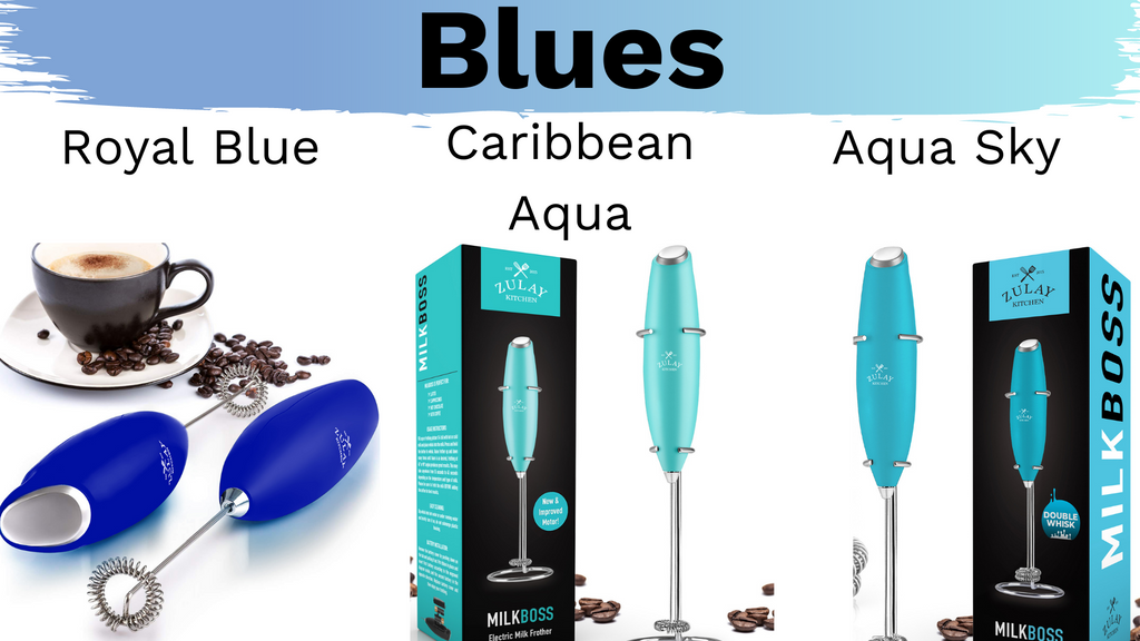 Zulay Kitchen Premium One-Touch Milk Frother for Coffee - Metallic Ice Blue
