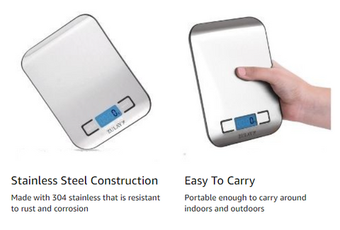 Zulay Kitchen Precision Digital Food Scale Weight Grams and Oz, LB, KG, ML  - Silver - 262 requests