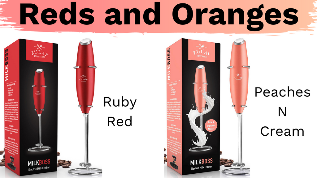 red and orange milk frothers