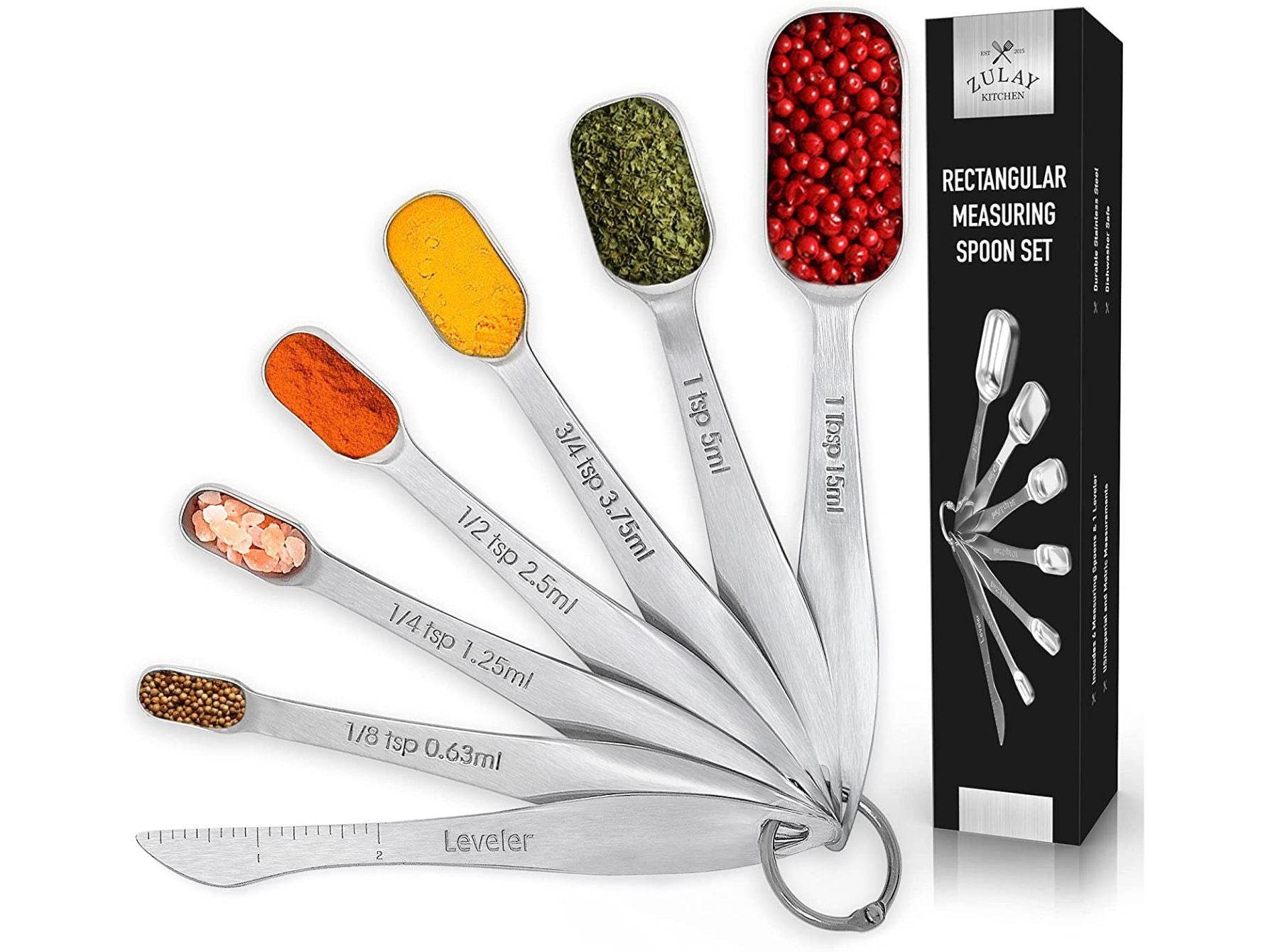 Zulay Kitchen Magnetic Measuring Spoons Set of 8 - White, 1 - City Market