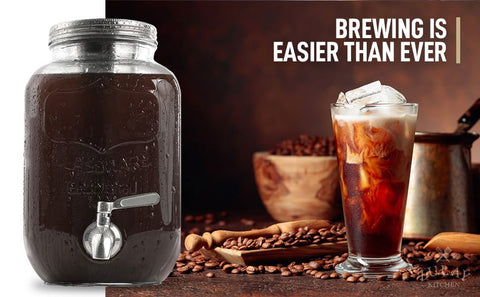 Zulay Kitchen 1 Gallon Cold Brew Coffee Maker with Thick Glass