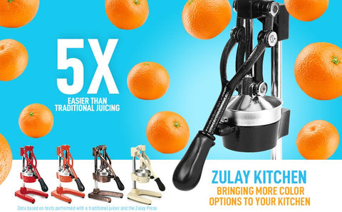 Zulay Kitchen Professional Heavy Duty Citrus Juicer (Orange)