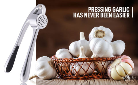  Zulay Kitchen Garlic Press With Soft, Easy To Squeeze Ergonomic  Handle - Garlic Mincer Tool With Sturdy Design Extracts More Garlic Paste -  Easy To Clean Garlic Crusher And Ginger Press (