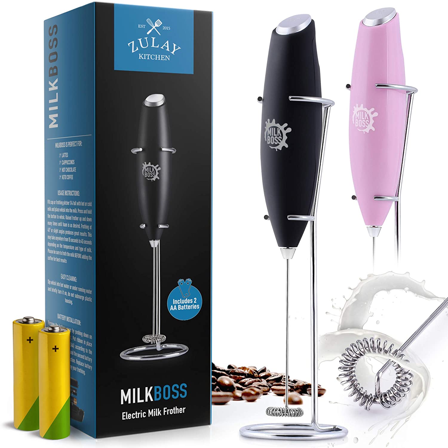 Zulay Kitchen ZK FrothMate Milk Frother Without Stand - Cloud - 97