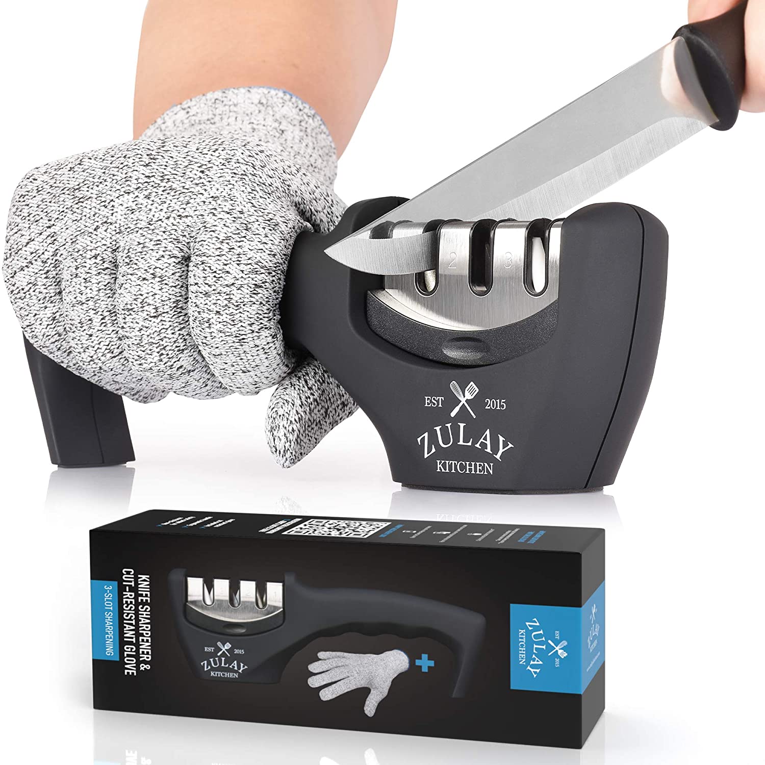 Zulay Kitchen Smooth Edge Can Opener - No Sharp Edges or Cuts