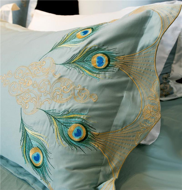 Peacock Rue Teal Duvet Cover Set (Egyptian Cotton) – Articture