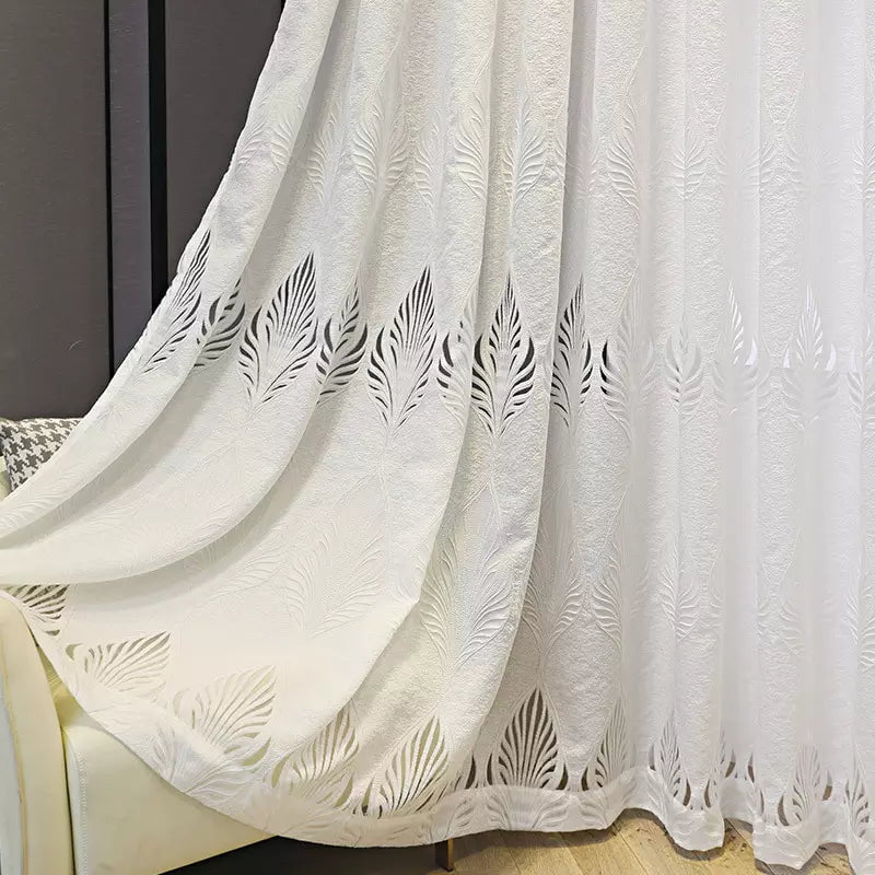 Leaf Woven Lace Curtain