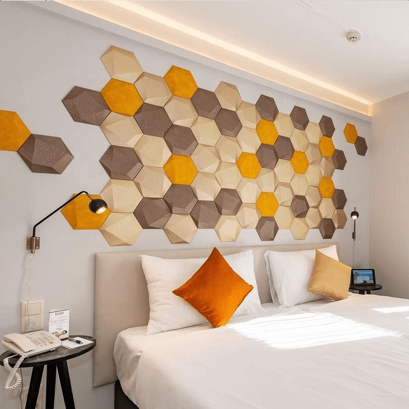 Multi Shaped Hexagon Acoustic 3D Wall Panel – Articture