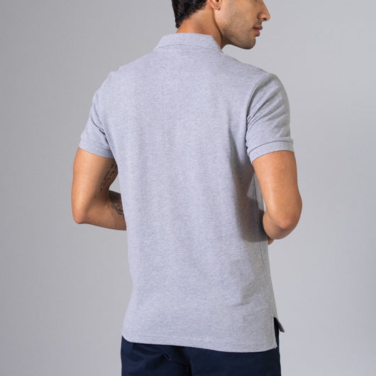 Smokey Trail Light Grey Cotton Polo T-Shirt – Minizmo