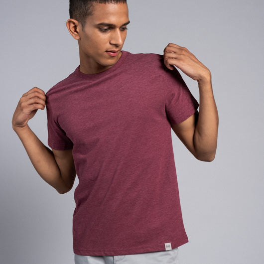 French wine maroon round neck t-shirt – Minizmo