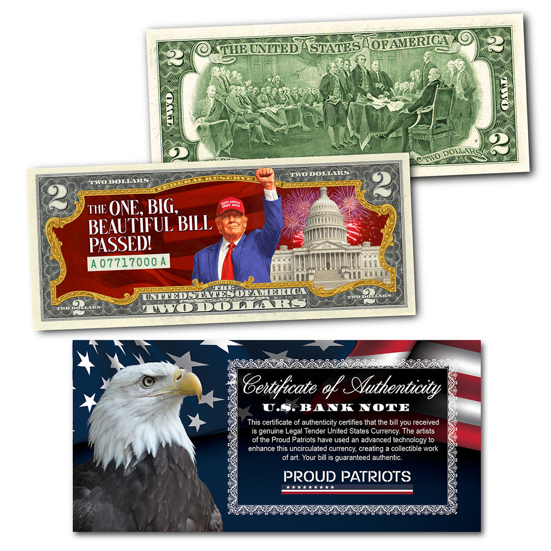Image of Big Beautiful Bill - Collectible Genuine Legal Tender U.S. $2 Bill