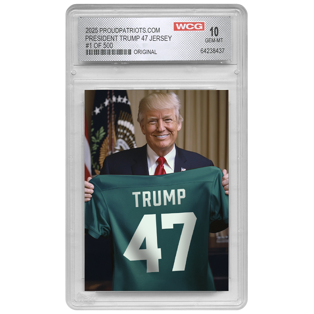 Image of President Trump Championship Game 59 Trading Card | Original | Only 500 Available | Individually Numbered | Graded GEM-MT 10