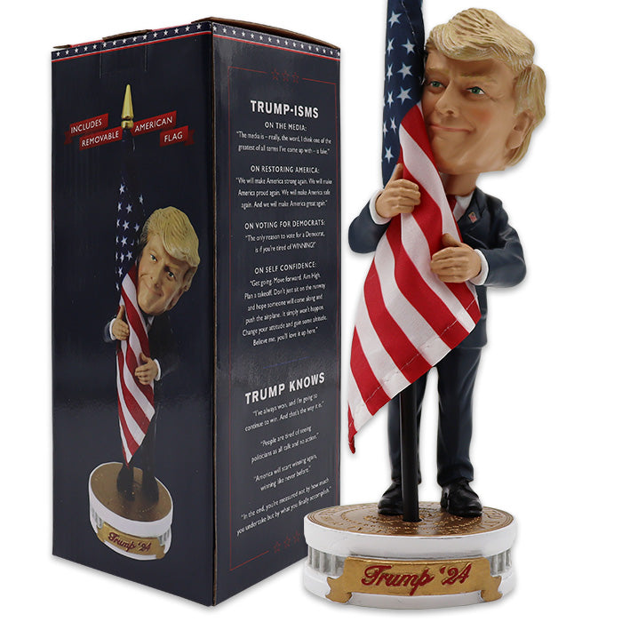 Donald Trump 2024 Bobblehead (Trump Hugging the American Flag) - Proud Patriots product image