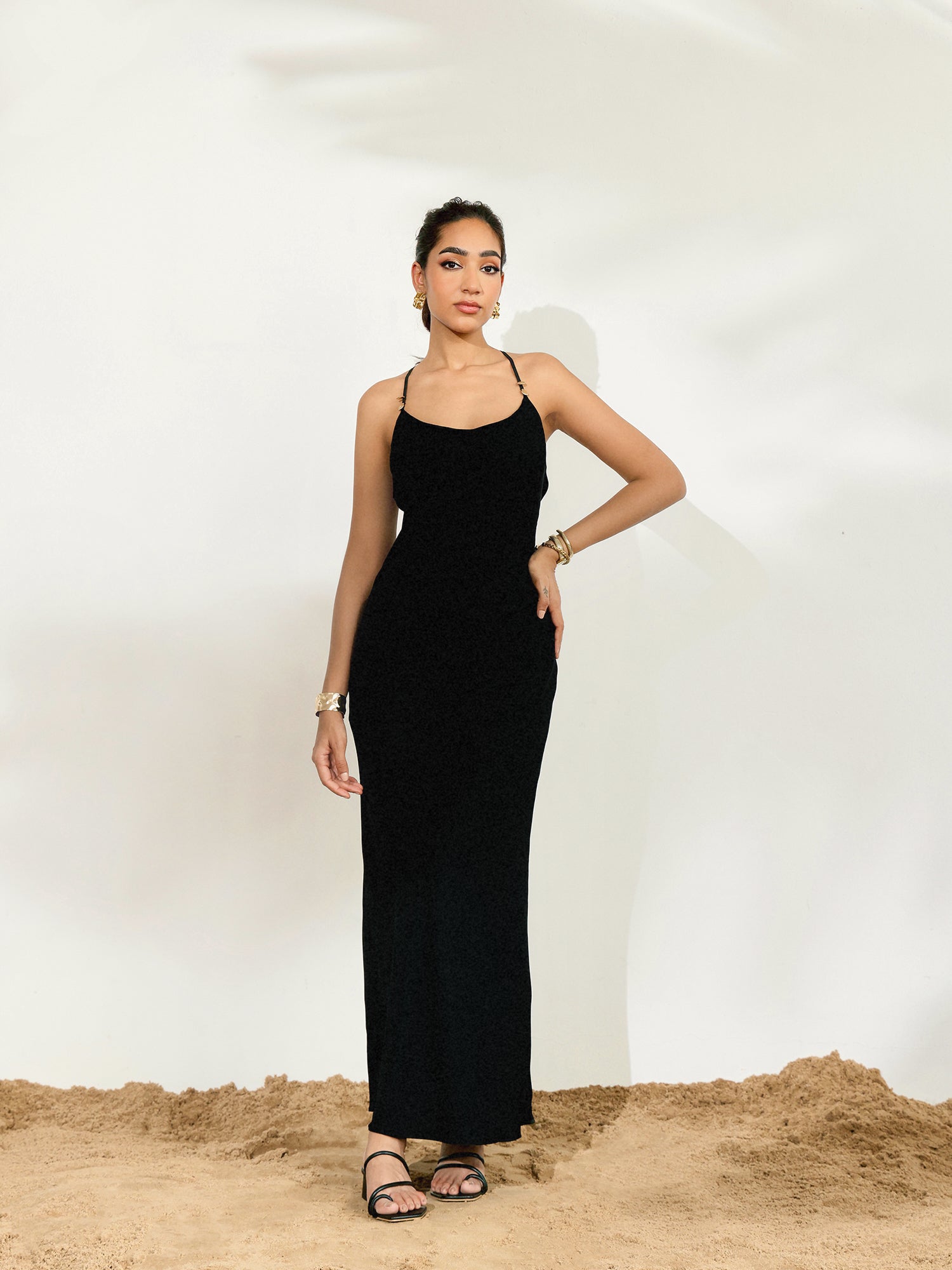 Back Tie Up Maxi Dress