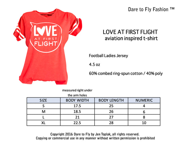 LOVE AT FIRST FLIGHT FEMALE PILOT T-SHIRT