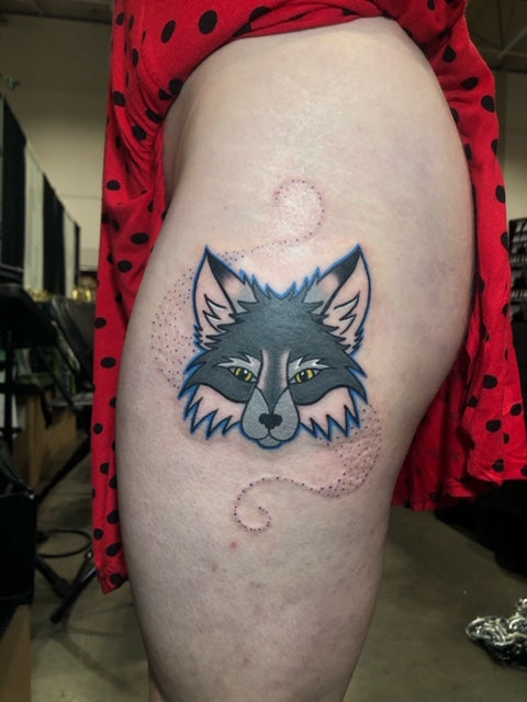 Traditional Black Fox Tattoo Idea  BlackInk