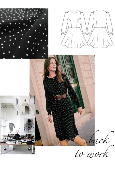 inspiration couture robe noire pois sezane like patron personnalisable atelier charlotte auzou