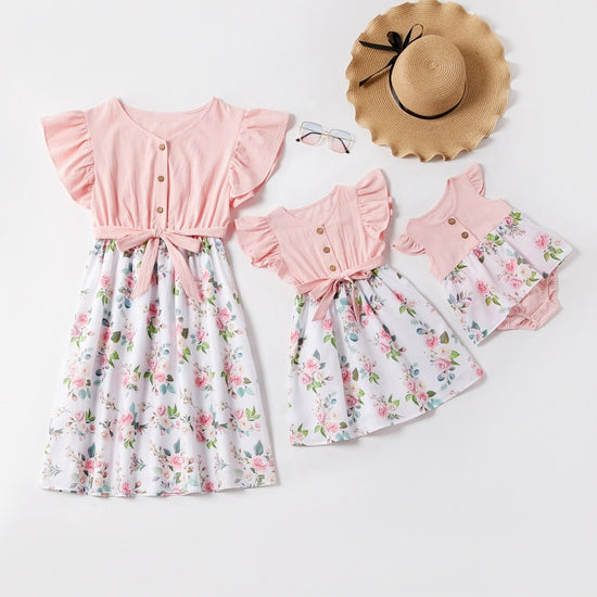 Matching Family Outfit Mommy and Me Easter Dresses Spring Flower