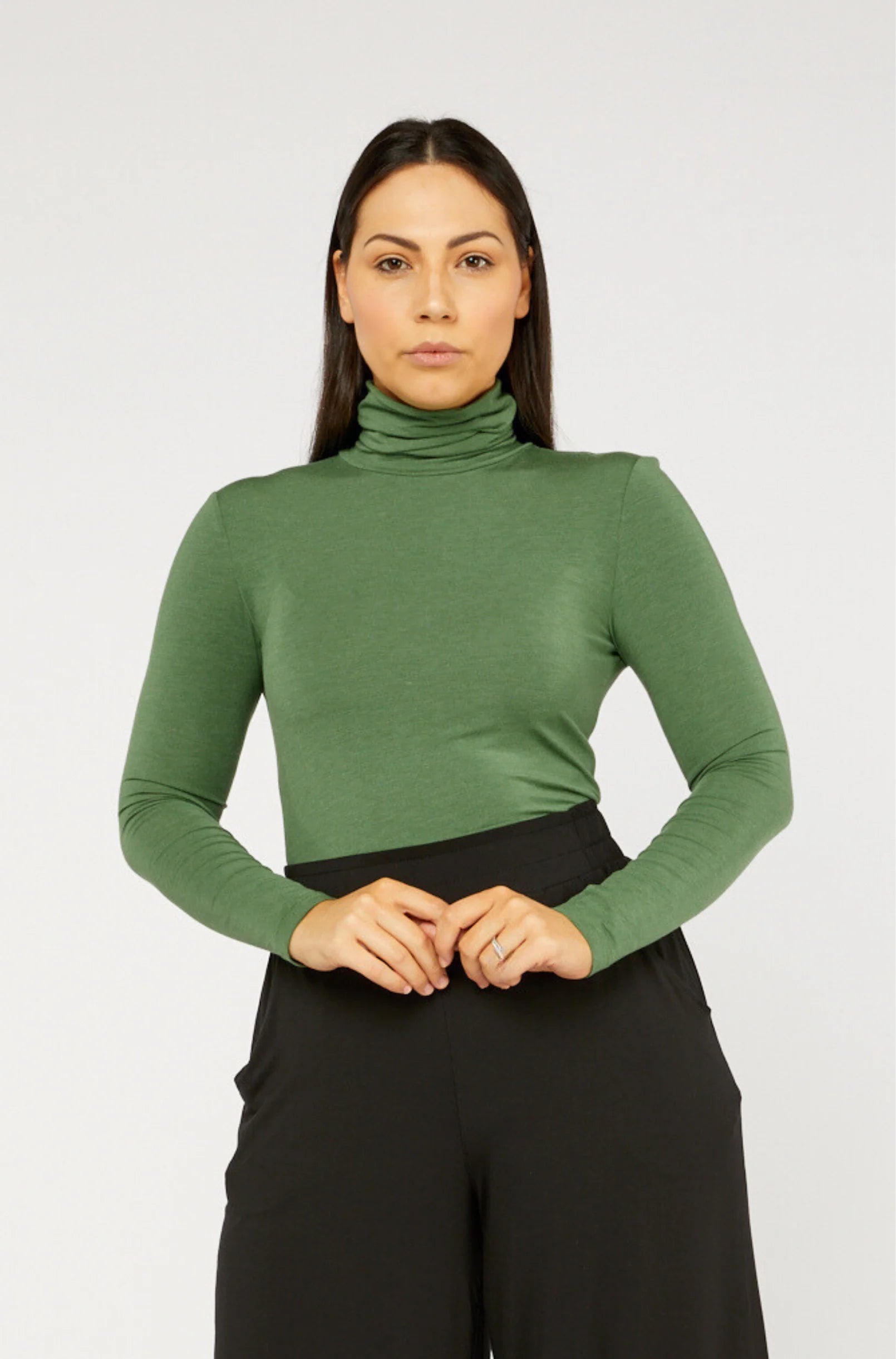 Tani Marl Micromodal Turtle Neck Top