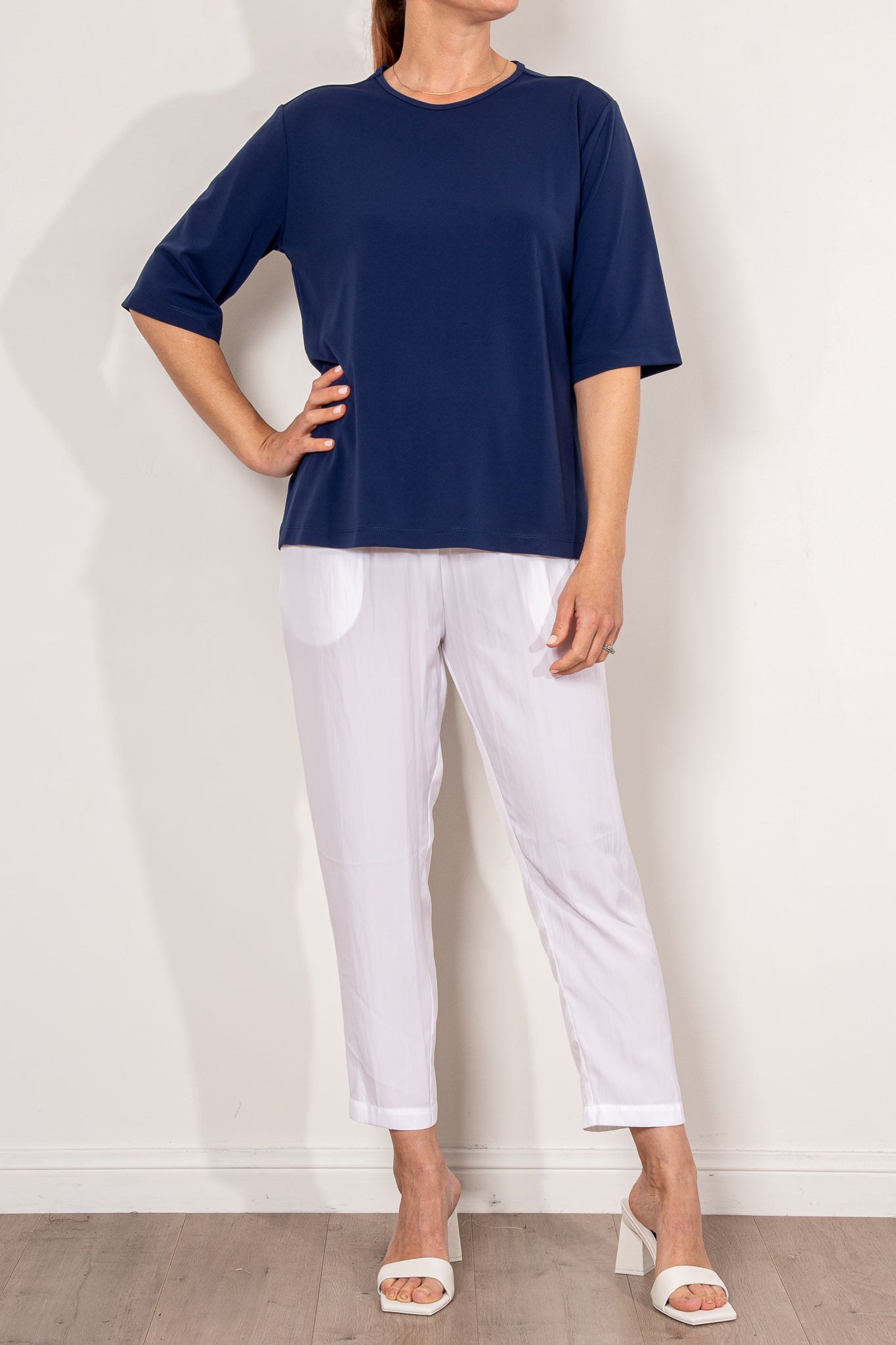 Mela Purdie Stretch Plaza Top Powder Knit