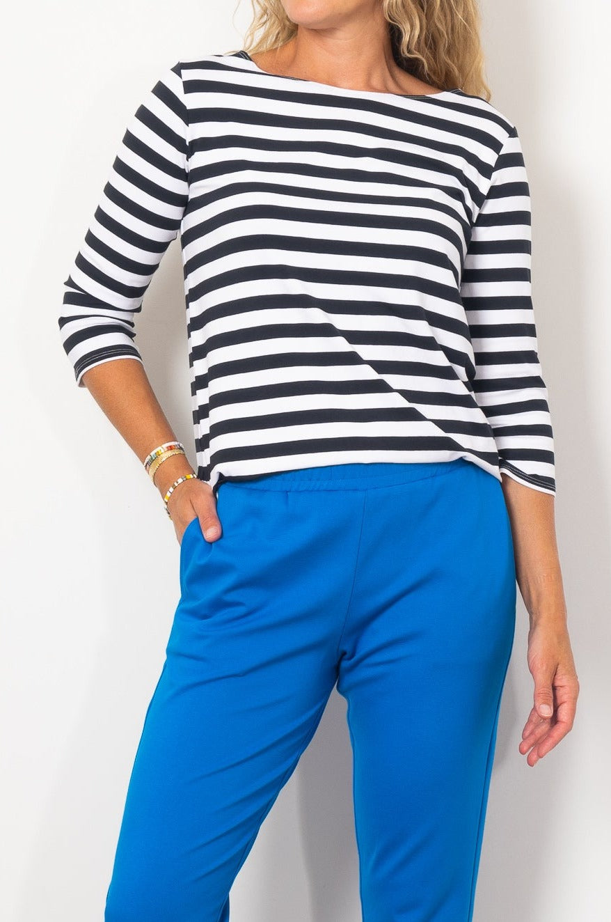 Mela Purdie Relaxed Boat Neck Bevel Stripe Jersey