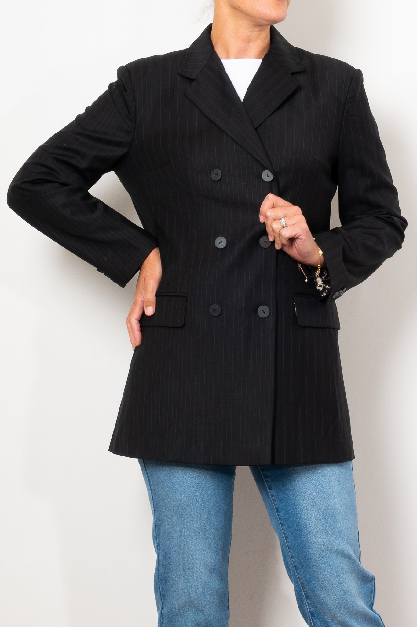 M.A. Dainty Newsboy Stripe Jacket