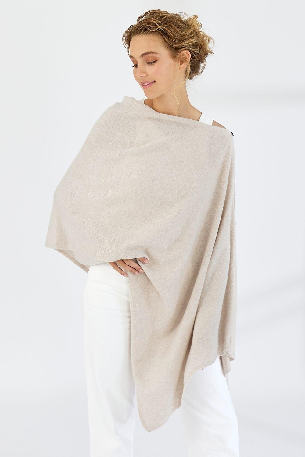 Mia Fratino Cashmere Sorrento Button Wrap