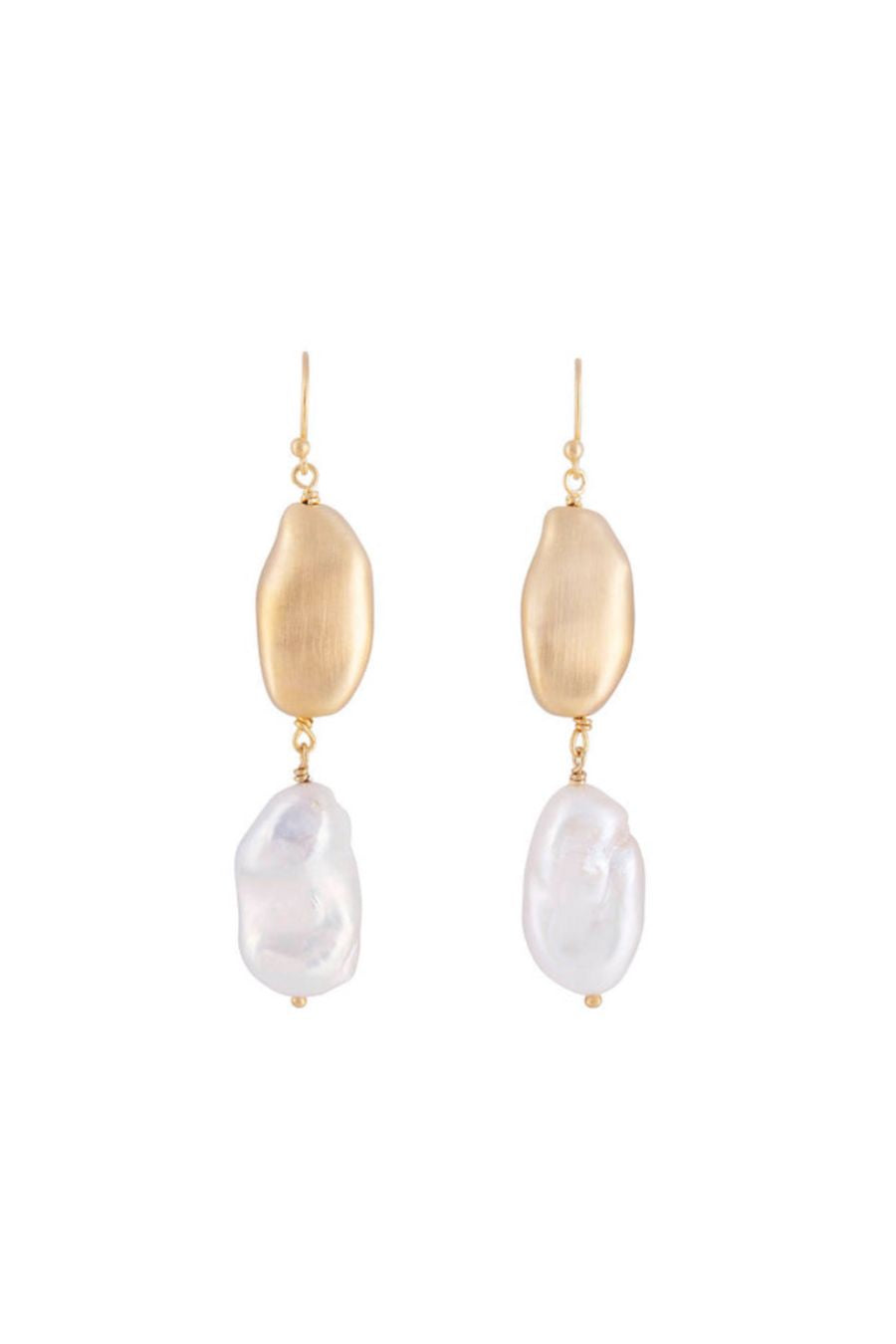 FAIRLEY Gold Keshi Pearl Earrings