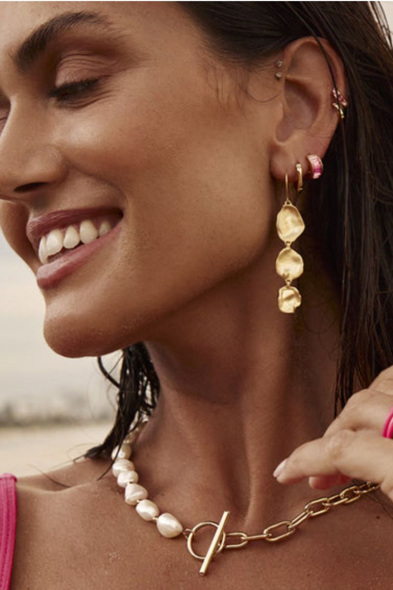 Fairley Golden Seashell Drop Earrings